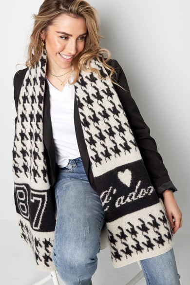 Schal j'adore Schwarz &amp; Weiß Polyester h5 Bild3